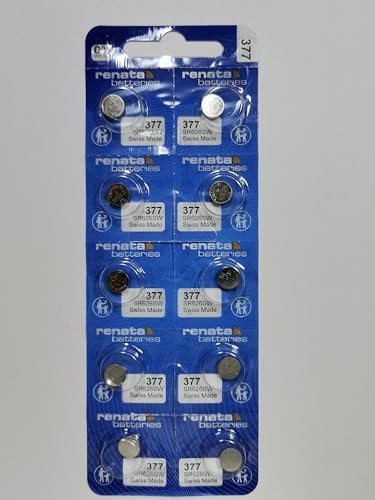Renata Mercury Free 377 SR626SW Watch Cell Battery Swiss Made 1.55V - Pack of 10