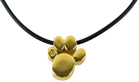 Pfote Magnet Kettenanhänger 24k vergoldet Tatze Hund Katze Bär mit Original Swarovski Kristall Energetix 4you 714 Gold incl. Kette