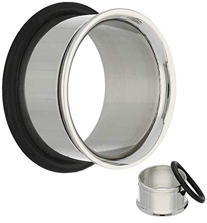 Single Flare Flesh Tunnel - Stahl - Silber 8 mm
