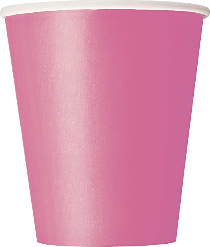 Unique Party - 31396 - Paquet de 8 Gobelets en Carton - 270 ml - Rose Vif