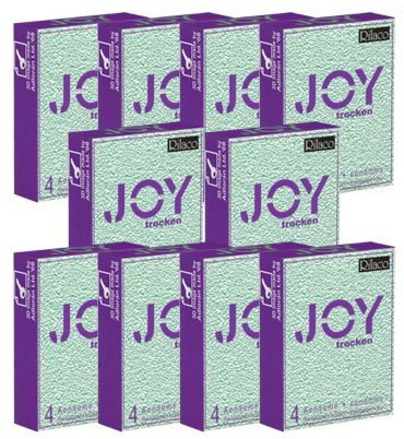 Rilaco Joy, trockene Kondome ohne Feuchtbeschichtung zur Verwendung bei Blowjob oder Masturbation, 10 x 4 Stück