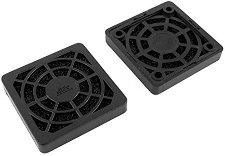 sourcing map 2 Pack 40mm Desktop Computer Fan Dust Filter Grills Dustproof Case Cover, Black Plastic PC Fan Dust Mesh