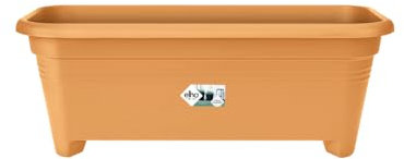 Elho Green Basics Long 60 - Planteur pour Extérieur - Ø 58.0 x H 20.5 cm - Marron/Terre Cuite Doux