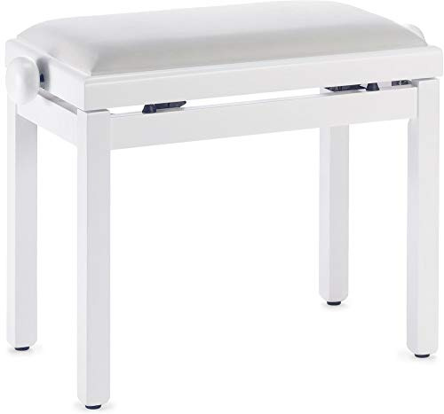 Stagg PBF39 WHM VWH Klavierbank mit Samtbezug, Weiß