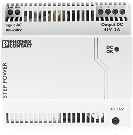 PHOENIX CONTACT STEP-PS/1AC/48DC/2 Primär Getaktete STEP POWER Stromversorgung zur Tragschienenmontage, 1-phasig Eingang, 48 V DC / 2 A Ausgang
