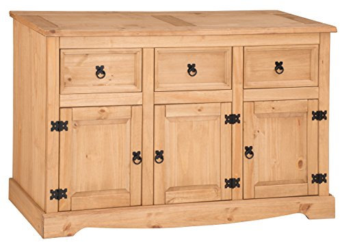 Corona 3 Door 3 Drawer Large Sideboard Light Fiesta Wax
