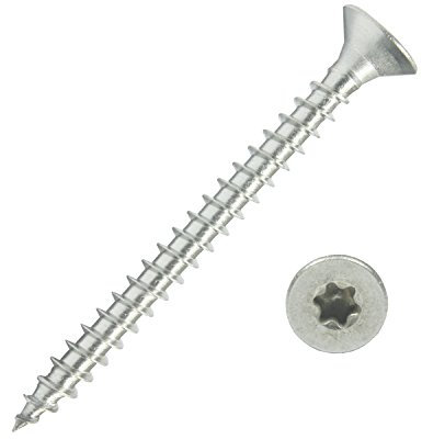 100 Stück Edelstahl-Schrauben 4,5x70 mm Vollgewinde Torx - Spanplattenschrauben mit Senkkopf - Holzschrauben/Holzbauschrauben - Werkstoff A2 VA V2A - Edelstahlschrauben/Universalschrauben TX20