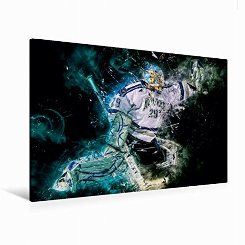 Premium Textil-Leinwand 120 x 80 cm Quer-Format Eishockey | Wandbild, HD-Bild auf Keilrahmen, Fertigbild auf hochwertigem Vlies, Leinwanddruck von Peter Roder