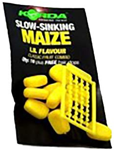 Korda Künstlicher Mais Fruity Squid, Langsam Sinkend, 10 Stück, fruchtiges Tintenfisch-Aroma, ideal für Haar-Montagen, extrem strapazierfähiges Material