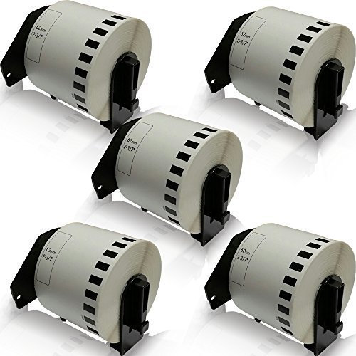 5x Print-Klex Etiketten-Rollen kompatibel für Brother DK-22205 62mm x 30,48m P-Touch QL 560 VP P-Touch QL 560 YX P-Touch QL 570 P-Touch QL 580 P-Touch QL 580 N P-Touch QL 650 TD P-Touch QL 700 Adress