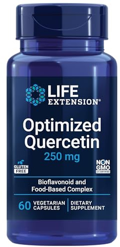 Life Extension Optimized Quercetin 250 mg Supports Immune Health, Heart Health, Non-GMO, Gluten Free - 60 Vegetarian Capsules