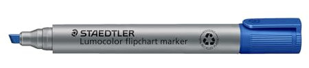 STAEDTLER 356 B-3 Lumocolor Flipchartmarker Keilspitze, 2 oder 5 mm, 10 Stück, blau