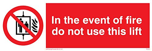 Viking segni pv53-l15-v in caso d' incendio non usare questa Lift Sign, in vinile, 50 mm altezza x 150 mm larghezza