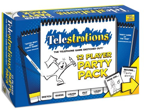 USAopoly Telestrations Party Pack 12 Player | 600 New Phrases to Sketch | Board Game | A Fun Family Game for Kids and Adults | Family Game Night Just Got Better | Telephone Game Sketched Out, Multi-colored
