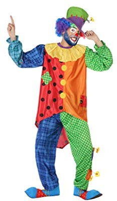 Atosa disfraz payaso hombre adulto retales arcoiris XL