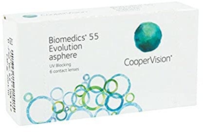 BIOMEDICS EVOLUTION CooperVision Biomedics 55 Evolution Monatslinsen weich, 6 Stück / BC 8.90 mm / DIA 14.20 mm / -7.50 Dioptrien
