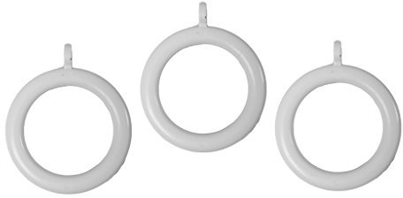 Merriway BH03243 Plastik-Gardinenring mit festem Auge, Weiß, 24 Stück