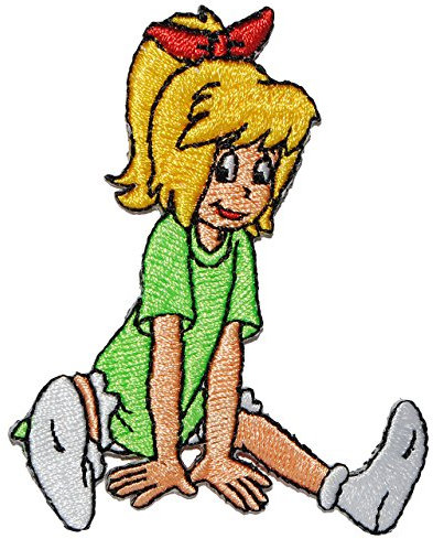 alles-meine.de GmbH Bügelbild - Bibi Blocksberg die kleine Hexe - 6,5 cm * 7,5 cm - Aufnäher gewebter Flicken/Applikation - für Kinder - Mädchen Jungen - Hexen Besen