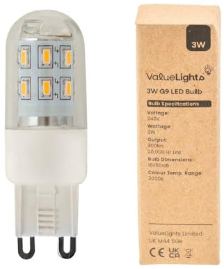 MiniSun | 3W High Power Energy Saving G9 LED Light Bulbs | LED Bulbs, Home Décor & Improvement Essential | Pack of 3 | 300 Lumens [6500K Cool White]