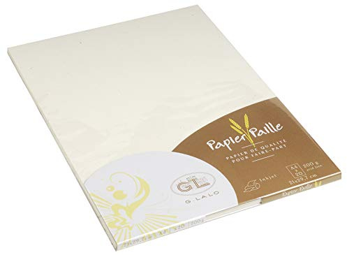 Lalo 41616L Schreibblock A4 20 Blatt Strohpapier 200g Elfenbein