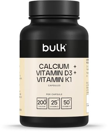 Bulk Calcium, Vitamin D3 and Vitamin K1 Capsules, 1000 mg, Pack of 270
