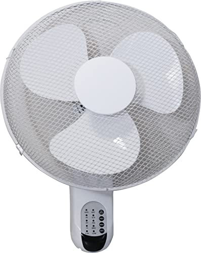 Prem-i-Air 16 (40 cm) White Wall Mounted Cool Air Fan with Remote Control and Timer