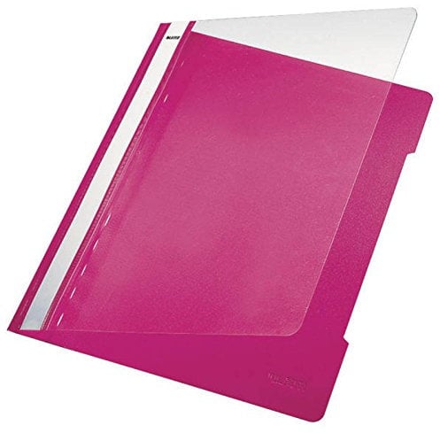 Leitz 4191 Premium PVC Plastik-Hefter Standard, mit transparentem Vorderdeckel (pink, 25)