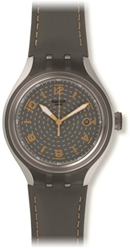 Swatch Herren-Armbanduhr Analog Quarz Leder YES4007