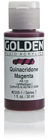 Pro-Art Golden Fluid Acrylic Paint 1 oz-Quinacridone Magenta, 30 ml (Pack of 1)