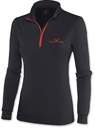 Black Crevice Damen Skirolli Zipper Shirt, schwarz/rot, 42