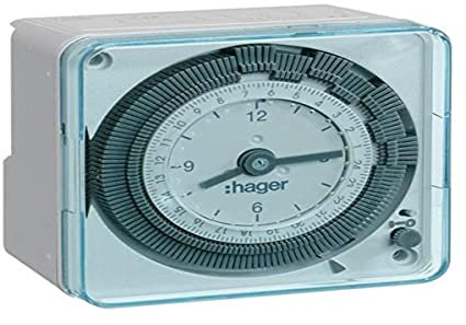 interrupteur horaire - 72 x 72 mm - 1 contact - 24 heures - hager eh711 - res