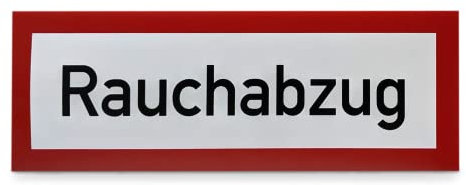 Betriebsausstattung24® Hinweisschild „Rauchabzug“ - 29,7 x 10,5 cm - Reflektierende PVC-Folie, selbstklebend - Hinweise für die Feuerwehr - Brandschutz-Erstausstattung nach DIN 4066-D1