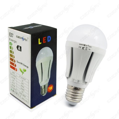 Energmix E27 LED Lampe Birne Bulb Light mit Glhlampenform 230V mit Samsung Chip 7 Watt Kaltwei, 2412