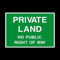 Private Land No public right of way Plastic Sign with 4 Pre-Drilled Holes - Staff Only/Authorised/Keep Out/Beyond this point (CA51)