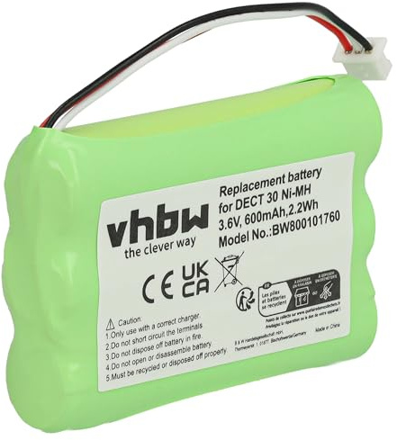vhbw Akku kompatibel mit Agfeo DECT 35 | DECT 45, DECT 30 schnurlos Festnetz Telefon (600 mAh, 3,6 V, NiMH)