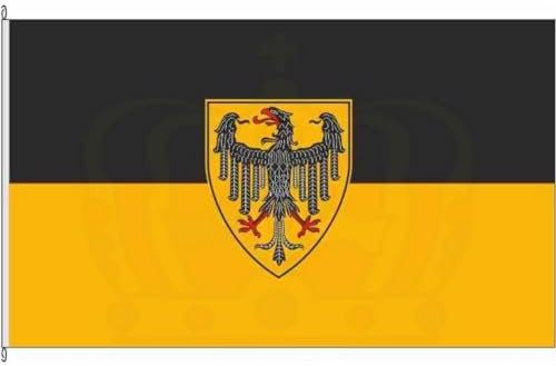 KÖNIGSBANNER Zertifizierte Flagge Fahne Aachen - AC 60 x 90cm - Hissflagge doppelt gesäumt mit Karabinerhaken aus deutscher Flaggen-Manufaktur