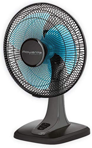 Rowenta VU2110F0 Ventilateur de Table Essential Compact 25 cm Oscillation 2 Vitesses 28W Ventilation Bureau Noir