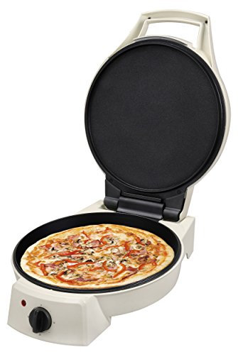 Team Kalorik Elektrische Pizza-Pfanne, 180° Deckel-Öffnung, 1800 W, Weiß, TKG PZP 1002 KTO