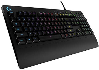 Logitech G213 Prodigy Gaming-Tastatur, RGB-Beleuchtung, Programmierbare G-Tasten, Multi-Media Bedienelemente, Integrierte Handballenauflage, Spritzwassergeschützt, Skandinavisches-Layout - Schwarz