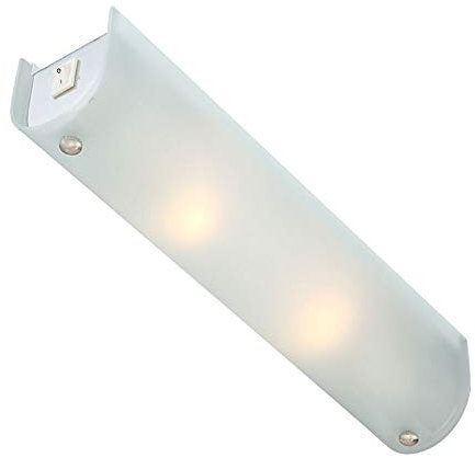 Globo Spiegelleuchte Chrom Glas satiniert, Schalter 2 x 40 W, E14, 230 V, 35 x 7.5 cm 4101