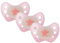 dentistar Night Silikon Schnuller 3er-Set - Größe 2, 6-14 Monate - Glow in the Dark Nuckel mit Dentalstufe – BPA-frei – Made in Germany - Stern, Rosa