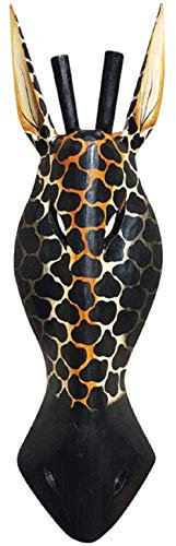 Woru Maske Giraffe, wahlweise 30 cm oder 50 cm Länge, Holz-Maske aus Bali, Wandmaske (50 cm)