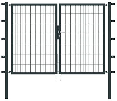 Alberts 648442 Doppeltor Flexo mit Zubehör | verschiedene Breiten und Höhen | anthrazit | Breite 200 cm | Höhe 140 cm