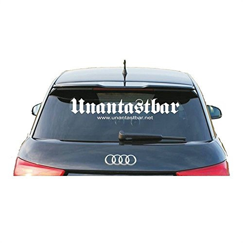 Unantastbar Logo Heckscheibenaufkleber Farbe: Weiß (Innen)
