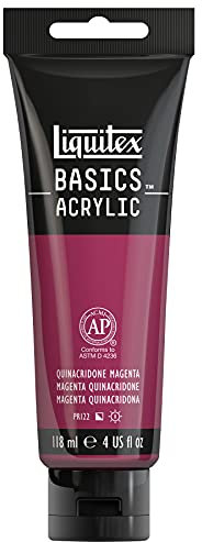 Liquitex Basic Acrylic - Tubo de Pintura Acrílica, 118 ML, Morado (Magenta Quinacridona)