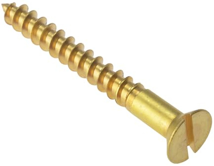ForgeFix Wood Screws - Solid Brass | 2 1/2 x 12 | Countersunk | Box 100