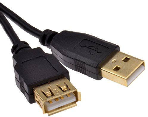 kenable USB 2.0 Extension Cable Gold Plated A Male to A Female High Speed 24AWG Lead Black 3m