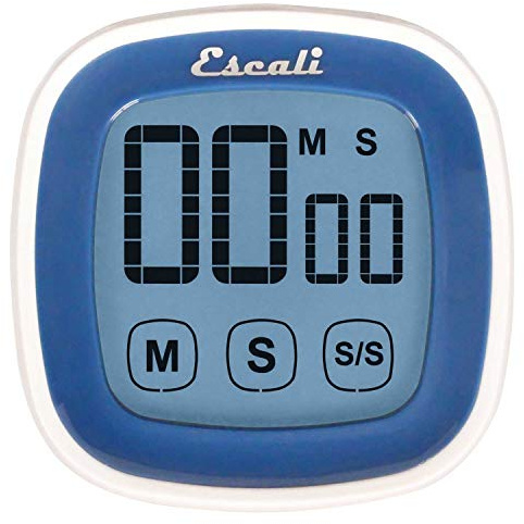Escali Touch Screen LCD Display Digital Timer, Easy to Read and Touch Sensitive Controls Battery Saving, Blue