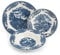 Philips Lighting Churchill- Service de Vaisselle 18 pièces, Brookblue, Vaisselle de Table, Service pour 6 Personnes, Earthenware, Blanc Ivoire/Bleu