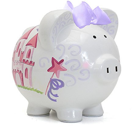(Magic Fairy Castle) - Bank FANCY FAIRY CASTLE PIGGY BANK Ceramic Crown Money Saver 36847